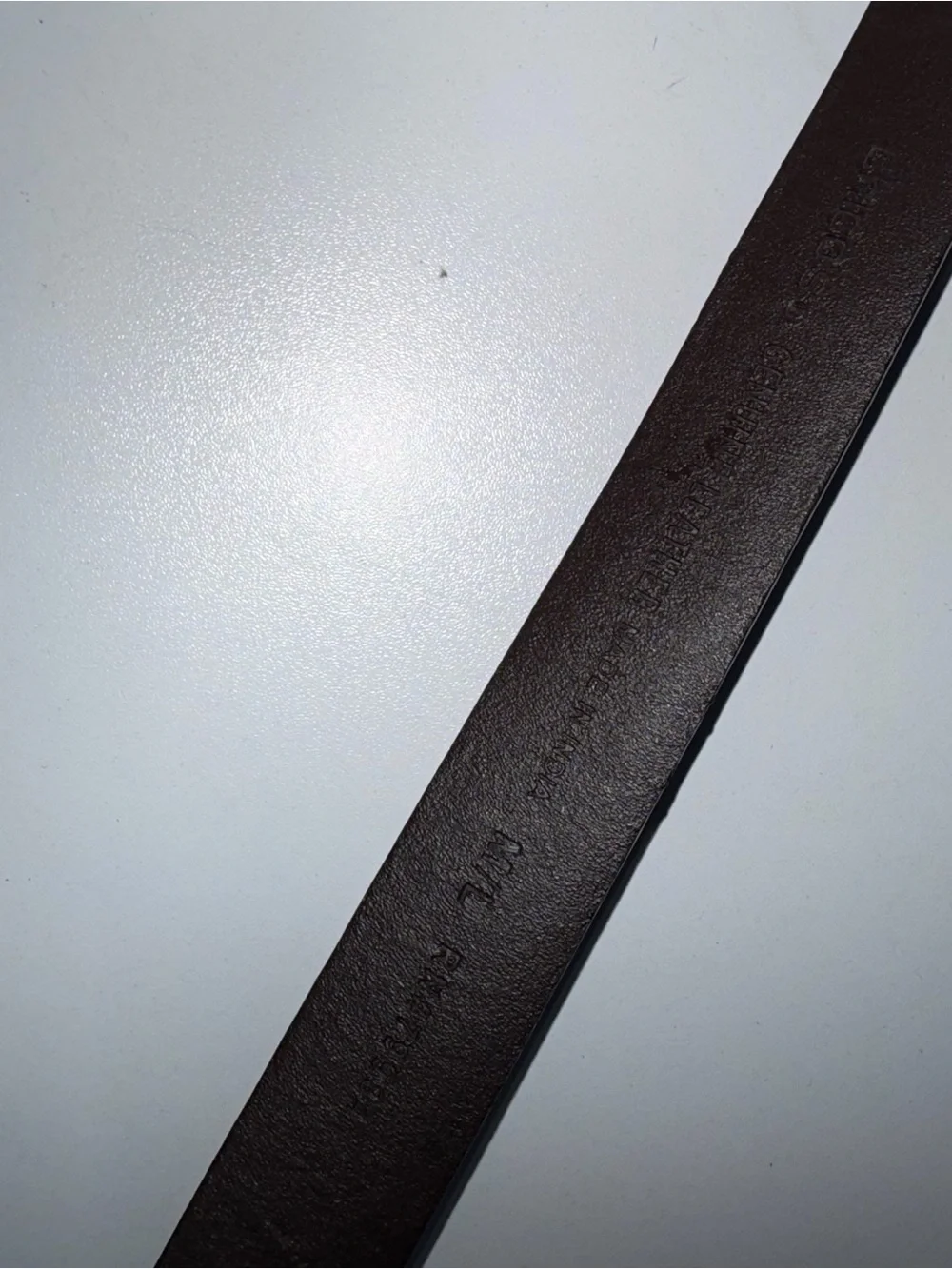 Chicos Womens Leather Brown Belt Adjustable M/L Brass Buckle 44”